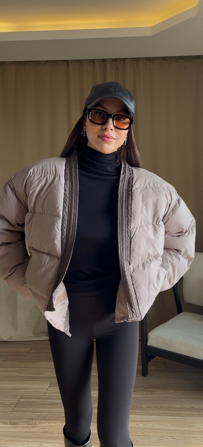 Oversize Beige Puffer Jacket