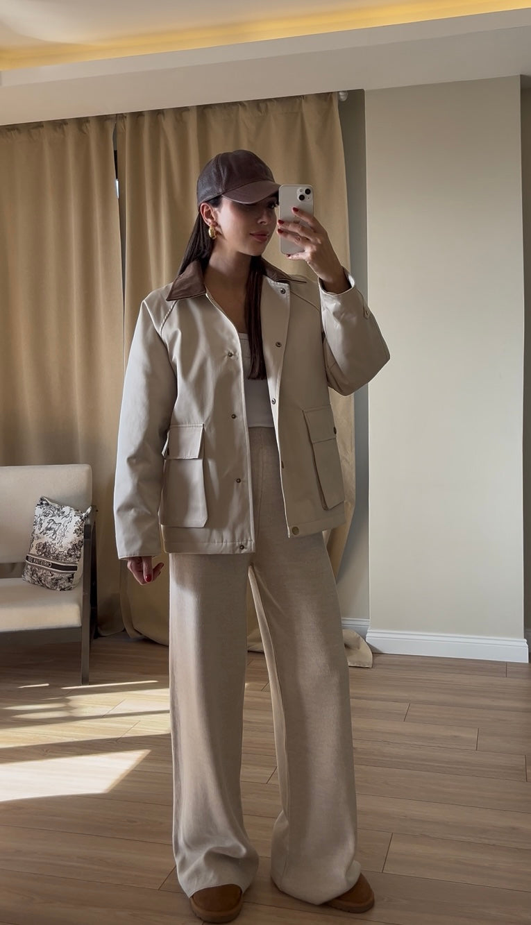 Cream Knitted Trousers