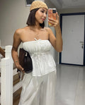 White Strapless Set