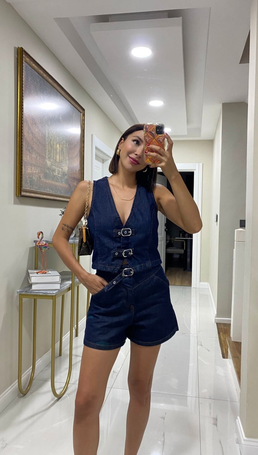 Jeans, Shorts, Vest Set