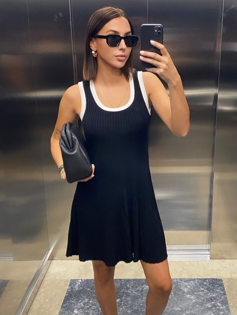 Striped Detail Knit Dress