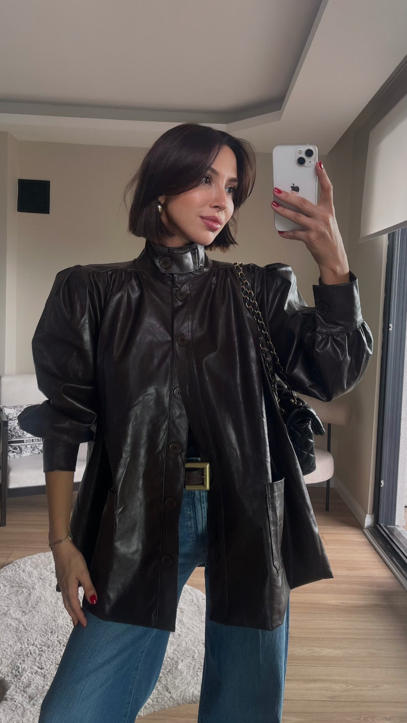 Designer Brown Leather Jacket