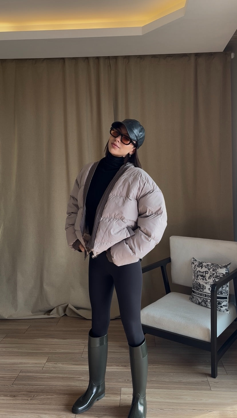 Oversize Beige Puffer Jacket