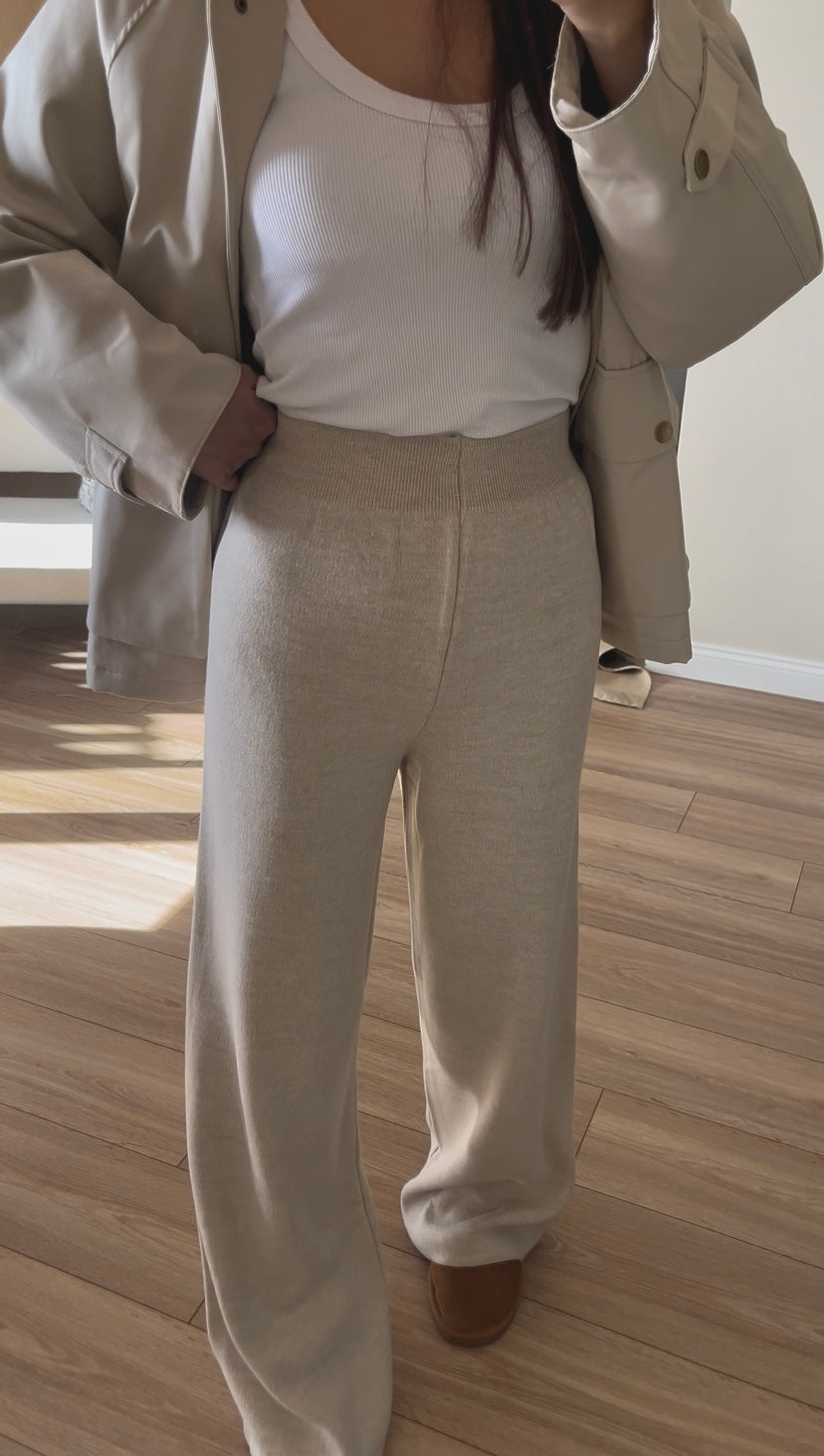 Cream Knitted Trousers