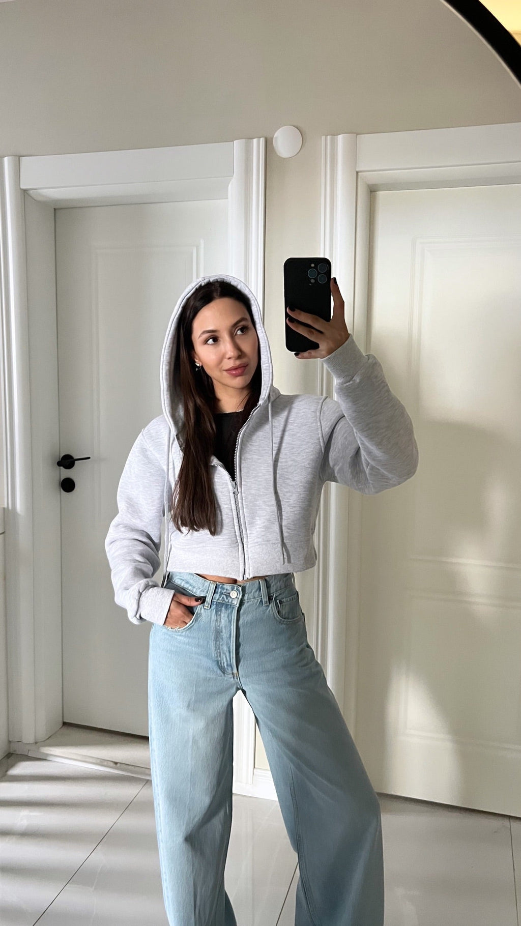 Grey Shardon Hooded Cardigan