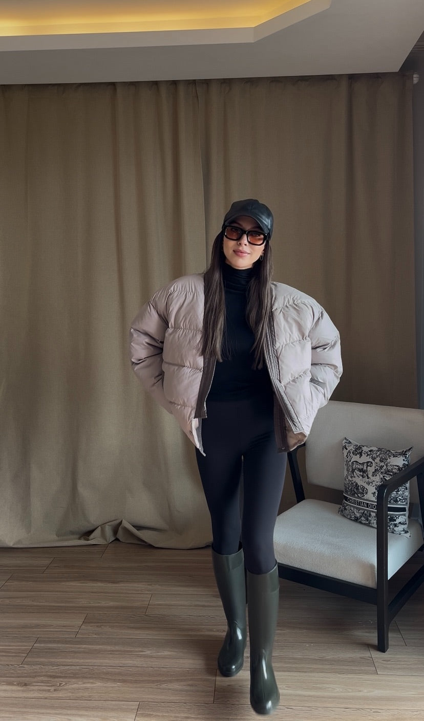 Oversize Beige Puffer Jacket