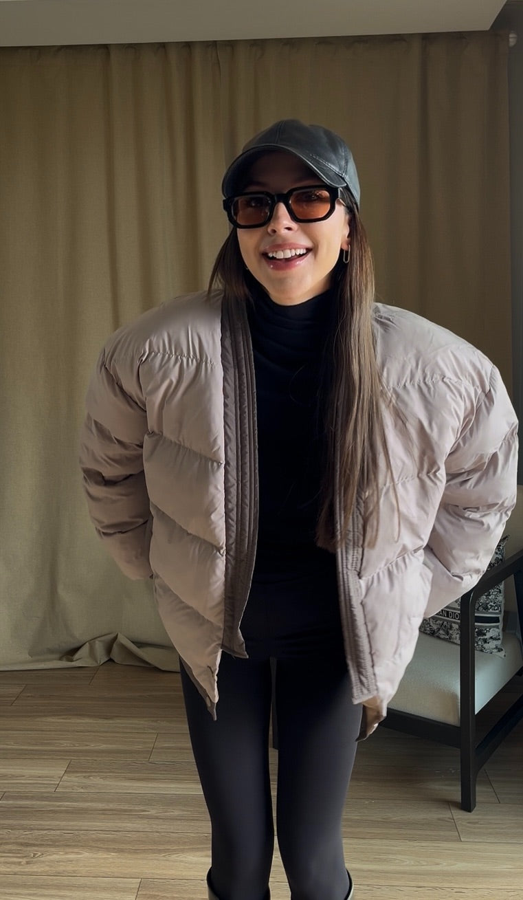 Oversize Beige Puffer Jacket