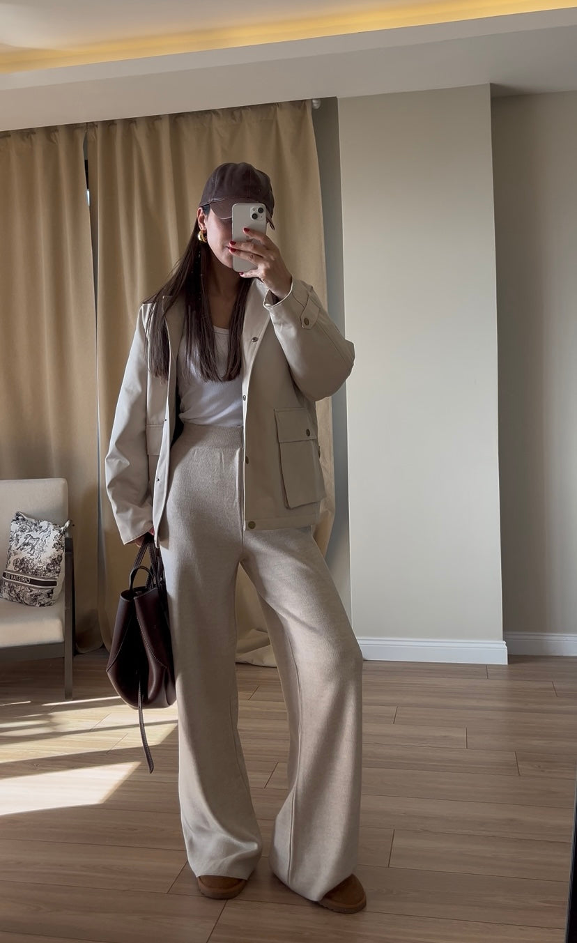 Cream Knitted Trousers