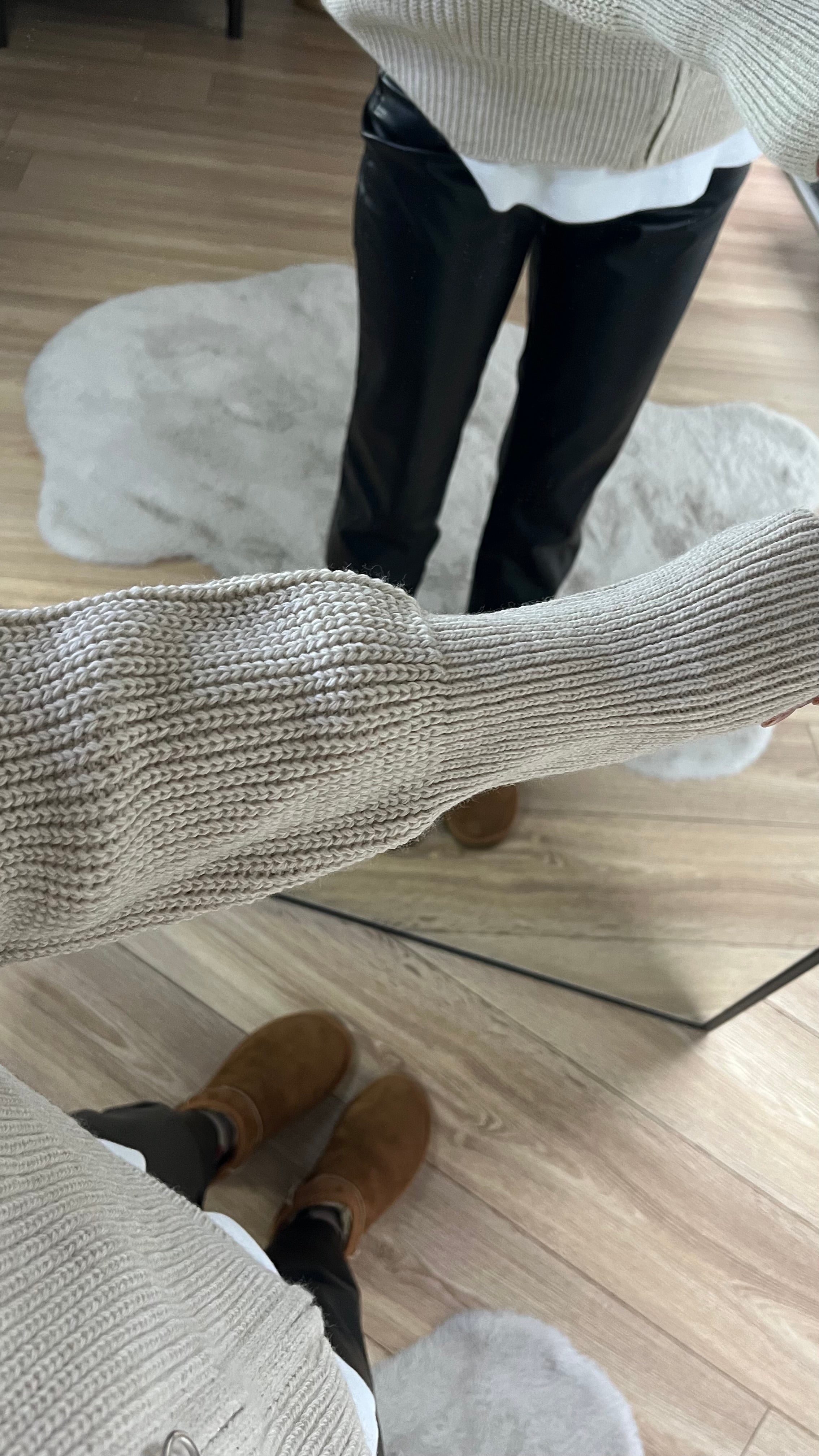 Beige Cardigan with Zipper