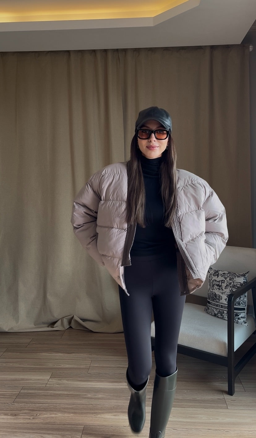 Oversize Beige Puffer Jacket
