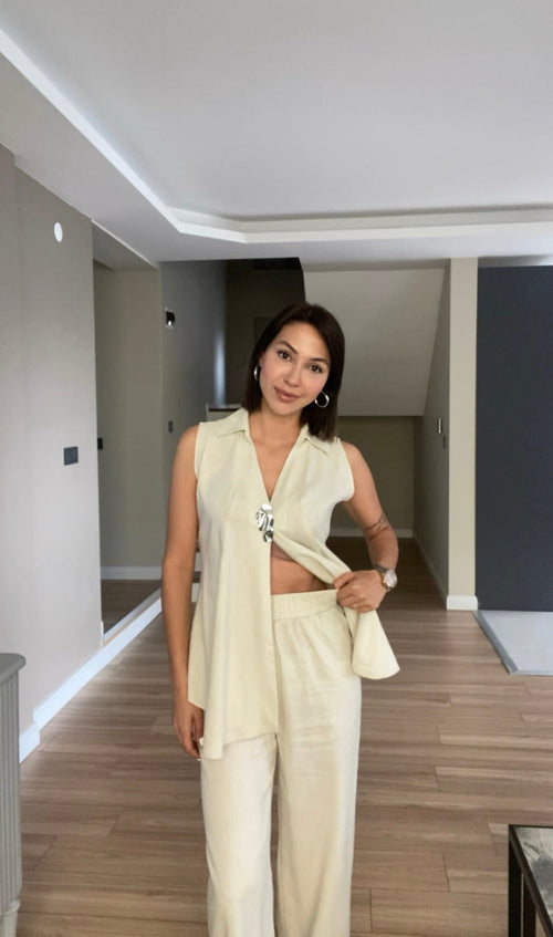 Beige Linen Set