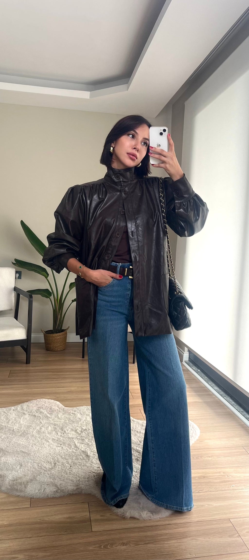 Designer Brown Leather Jacket