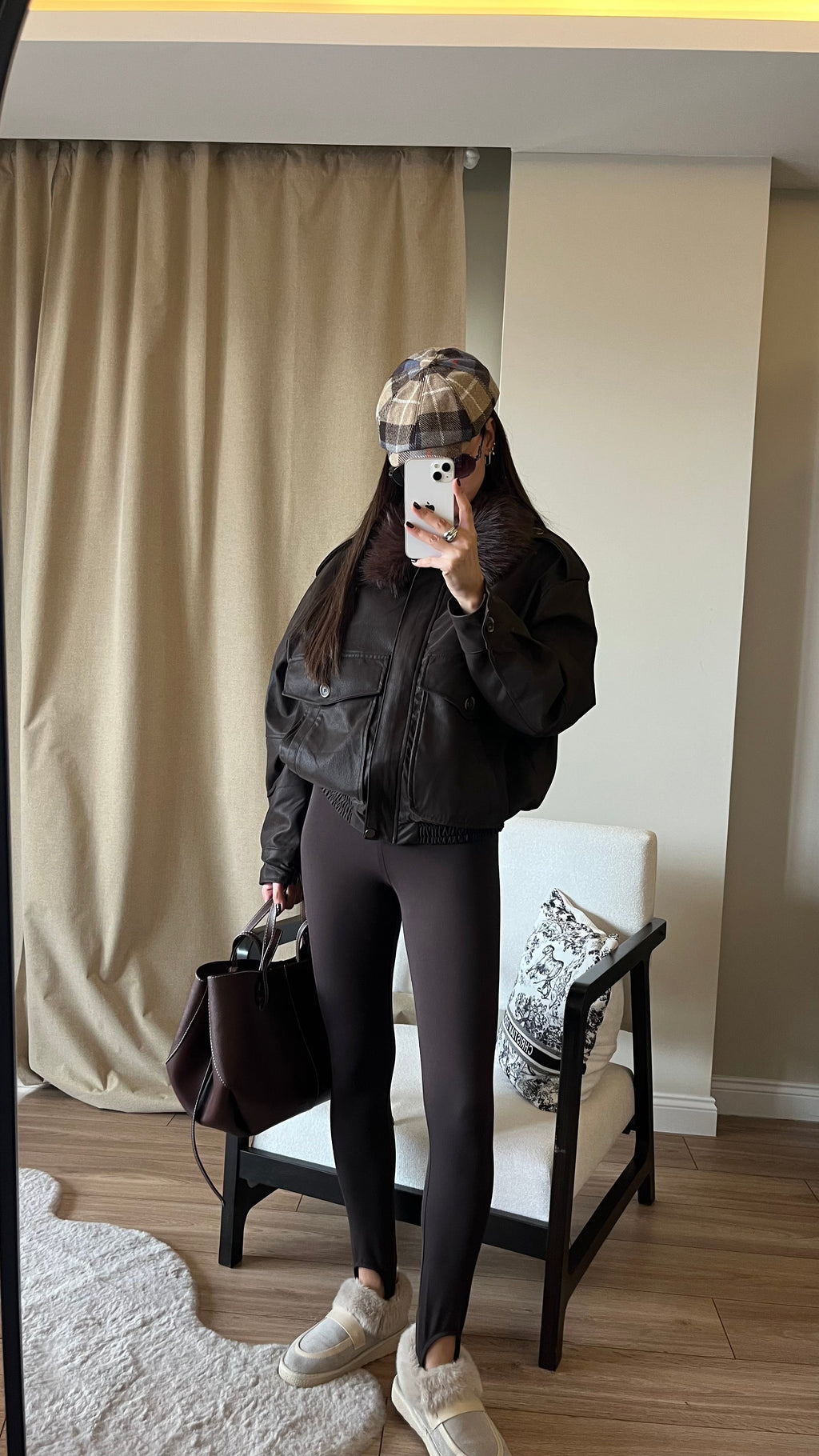 BROWN FUZZO LEGGINGS