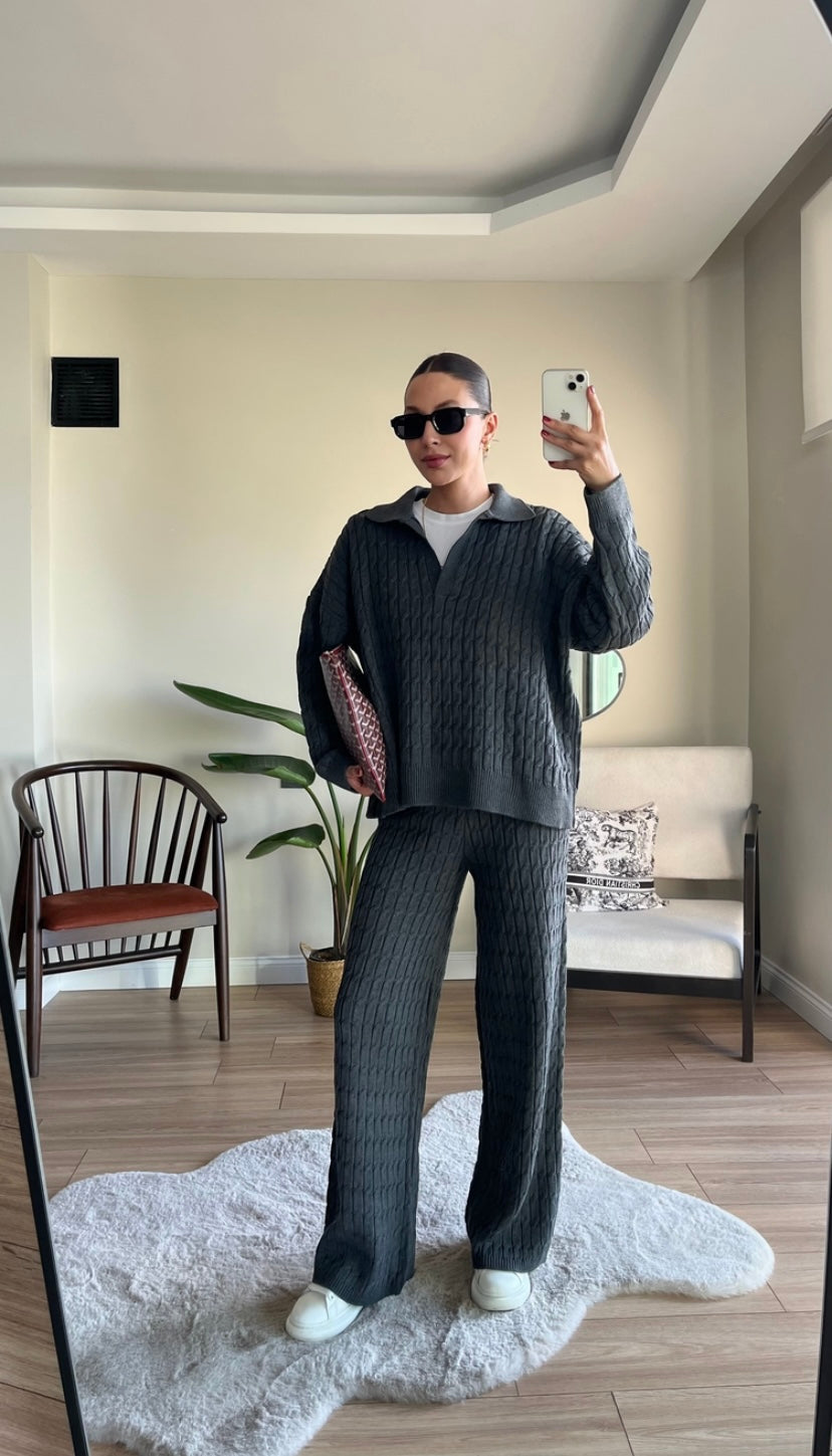 Hair Braided Knit Set